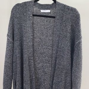 Arizona Grey Open Front Long Thick Women's Cardigan w/ Pockets Size M